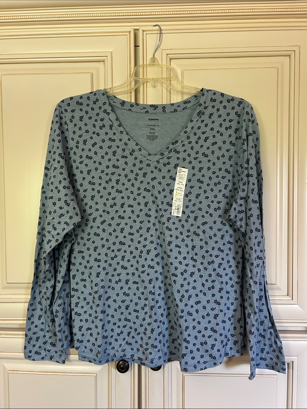 Sonoma Light Blue Tee with Navy Floral Print